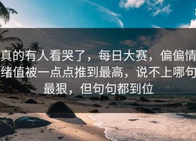 真的有人看哭了，每日大赛，偏偏情绪值被一点点推到最高，说不上哪句最狠，但句句都到位