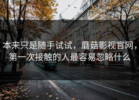 本来只是随手试试，蘑菇影视官网，第一次接触的人最容易忽略什么