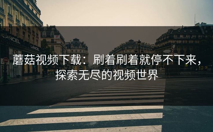 蘑菇视频下载：刷着刷着就停不下来，探索无尽的视频世界