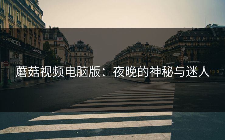 蘑菇视频电脑版：夜晚的神秘与迷人