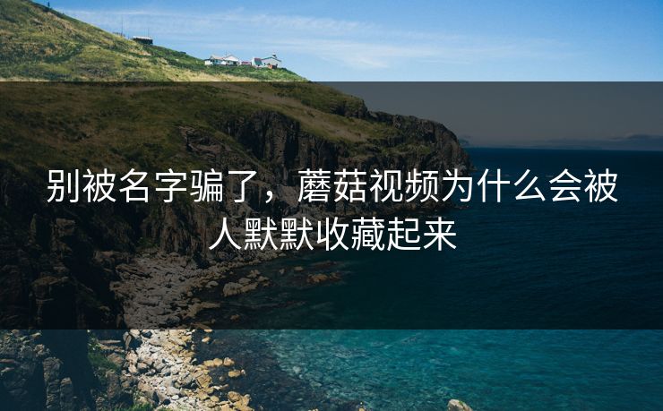 别被名字骗了，蘑菇视频为什么会被人默默收藏起来