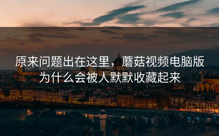 原来问题出在这里，蘑菇视频电脑版为什么会被人默默收藏起来