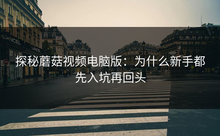 探秘蘑菇视频电脑版:为什么新手都先入坑再回头 探秘蘑菇视频电脑版:为什么新手都先入坑再回头