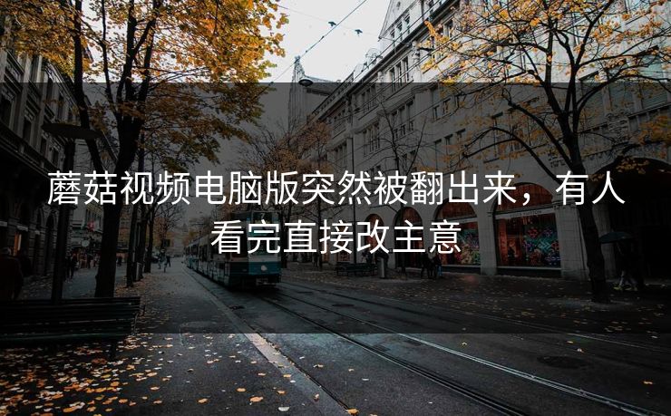 蘑菇视频电脑版突然被翻出来，有人看完直接改主意