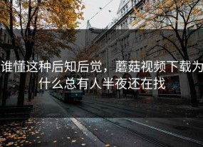 谁懂这种后知后觉，蘑菇视频下载为什么总有人半夜还在找