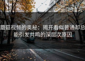蘑菇视频的奥秘：揭开看似普通却总能引发共鸣的深层次原因