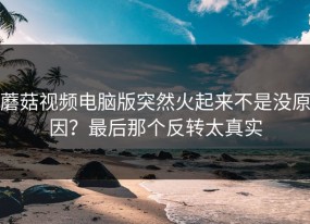 蘑菇视频电脑版突然火起来不是没原因？最后那个反转太真实