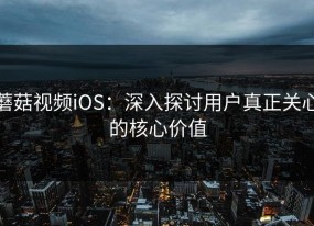 蘑菇视频iOS：深入探讨用户真正关心的核心价值