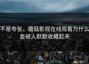 不是夸张，蘑菇影视在线观看为什么会被人默默收藏起来