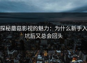 探秘蘑菇影视的魅力：为什么新手入坑后又总会回头